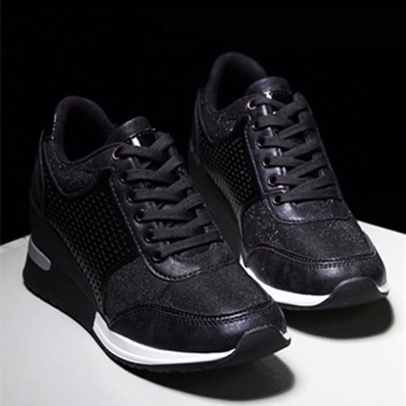 Lacing Sneakers With Platform Heels For Women Sneakers