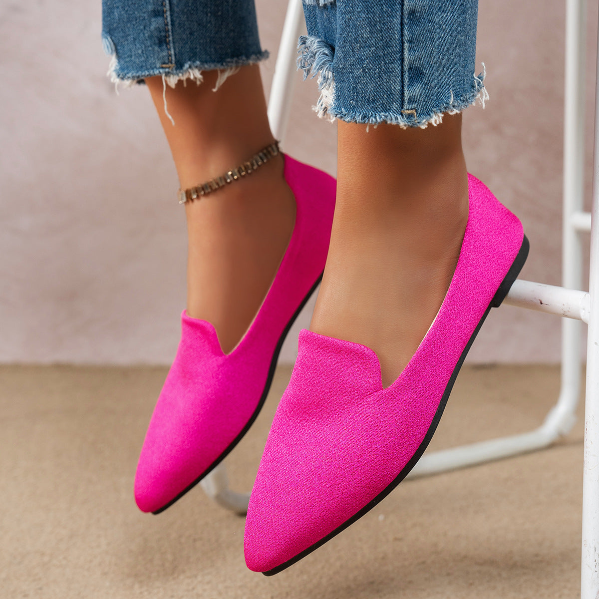 Casual Flat Pointed Toe Women's Thin Shoes CJ