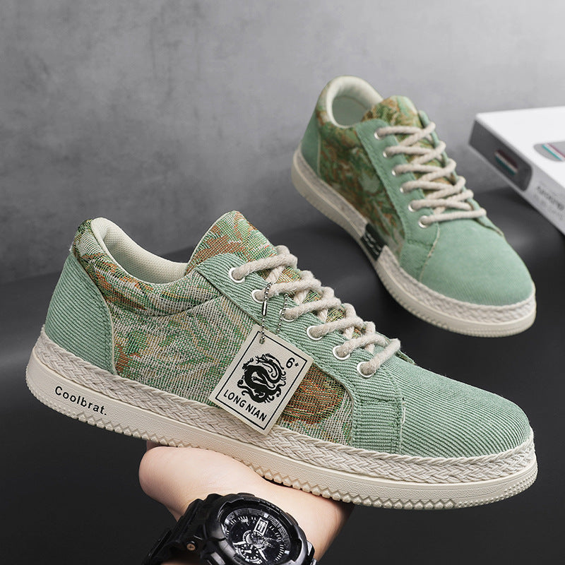 Trendy and versatile sports and leisure board shoes linen shoes walking shoes