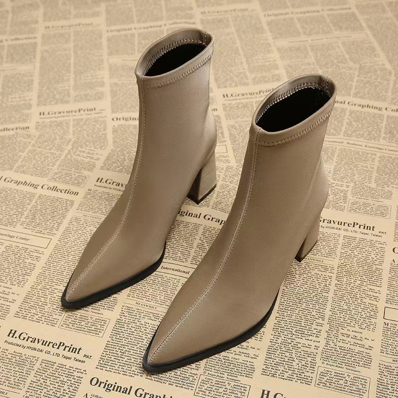 Women's Stretch Fashion Suede Pointed Martin Boots Boots