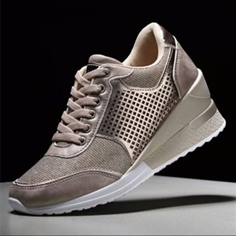 Lacing Sneakers With Platform Heels For Women Sneakers