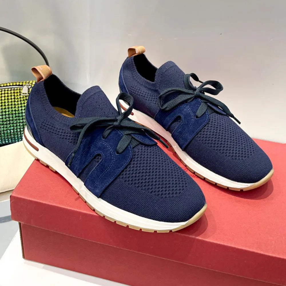Sports shoes with lace up fly weave breathable casual thick soled shoes walking shoes