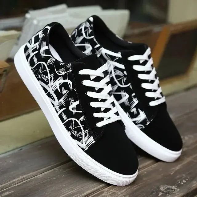 Vulcanized Canvas Shoes for Summer Graffiti High Top Sneakers