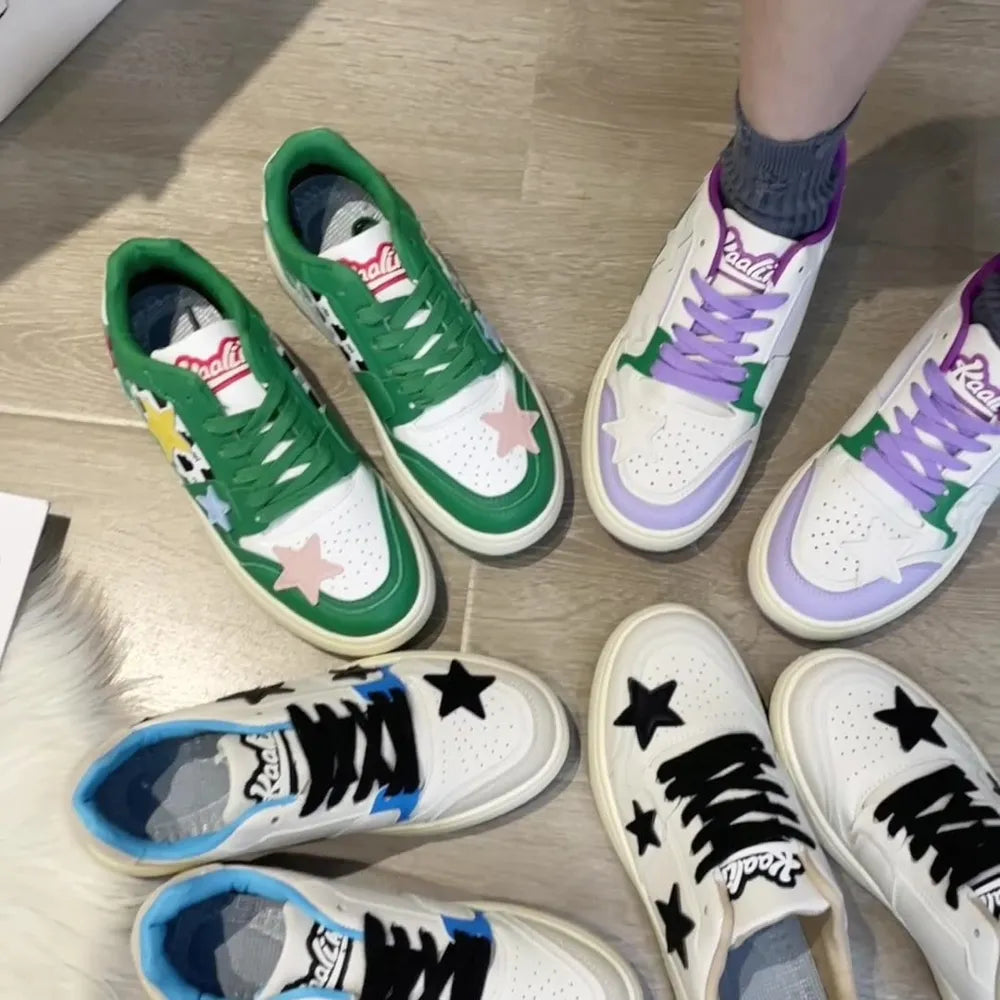 Contrast Star Round Toe Athletic Sneakers Sneakers
