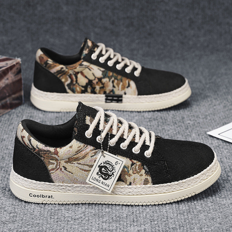 Trendy and versatile sports and leisure board shoes linen shoes walking shoes