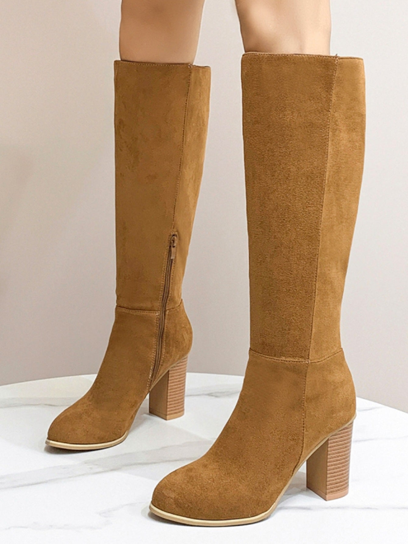 Women's Square Toe High Heel Fashion Boots Boots