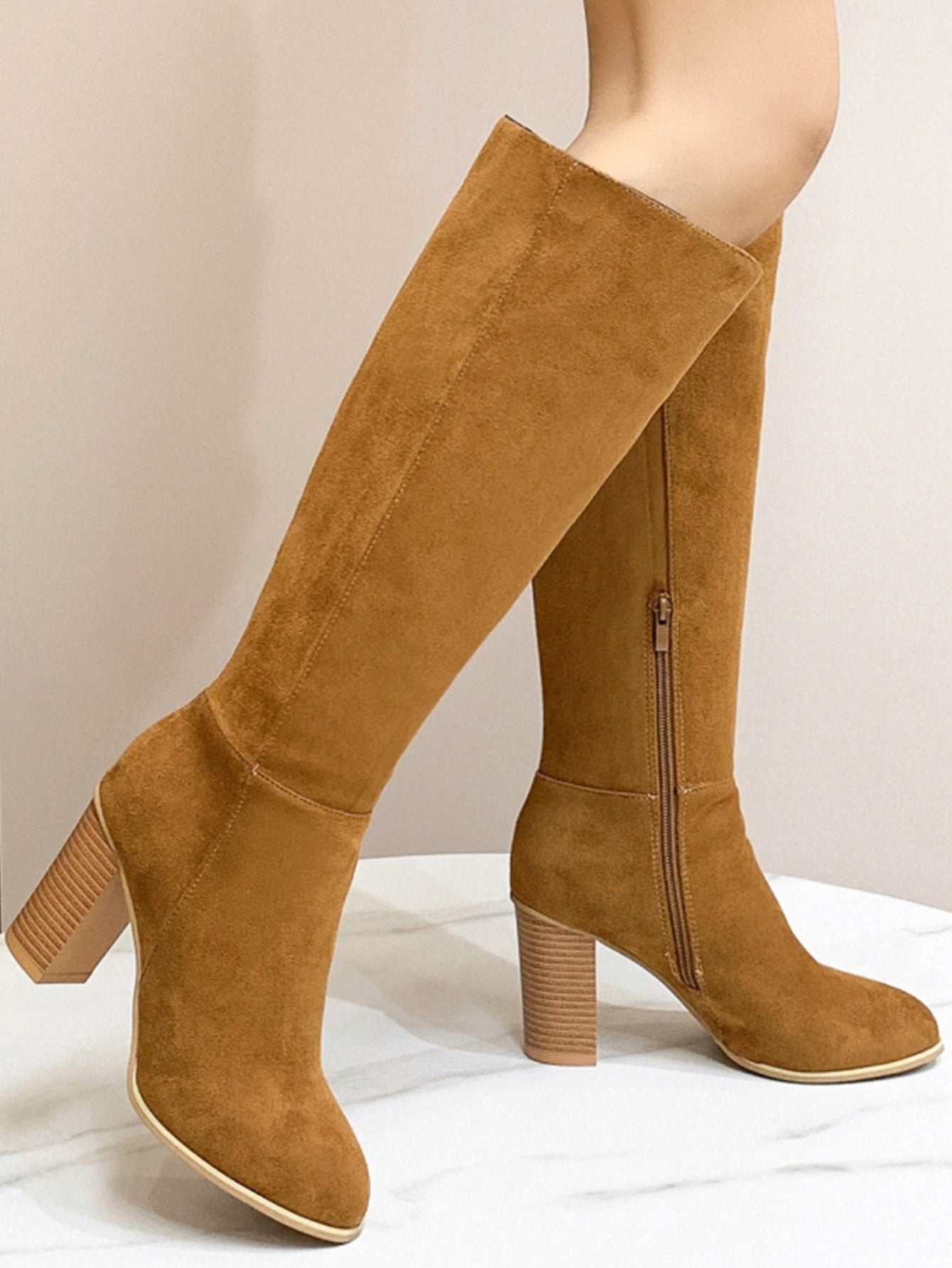 Women's Square Toe High Heel Fashion Boots Boots
