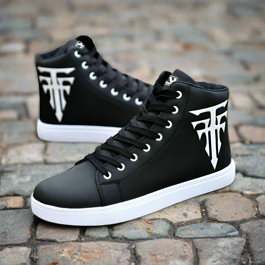 Summer shoe leather breathable lace up solid color thick soled sneakers white Sneakers