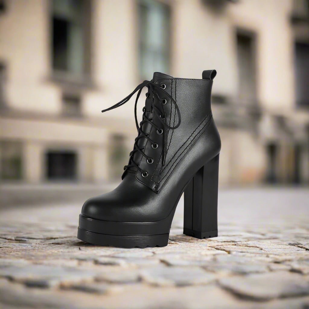 Women's Chunky Heel Waterproof Platform High Heel Boots Boots
