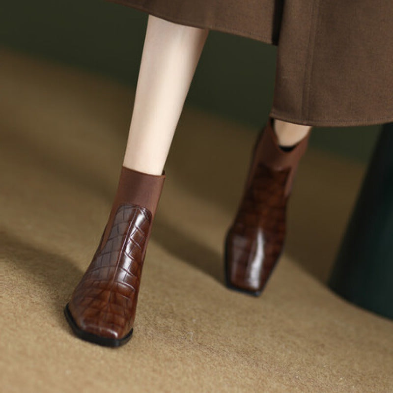 New Autumn Winter Niche Light-luxury Vintage Womens Shoes