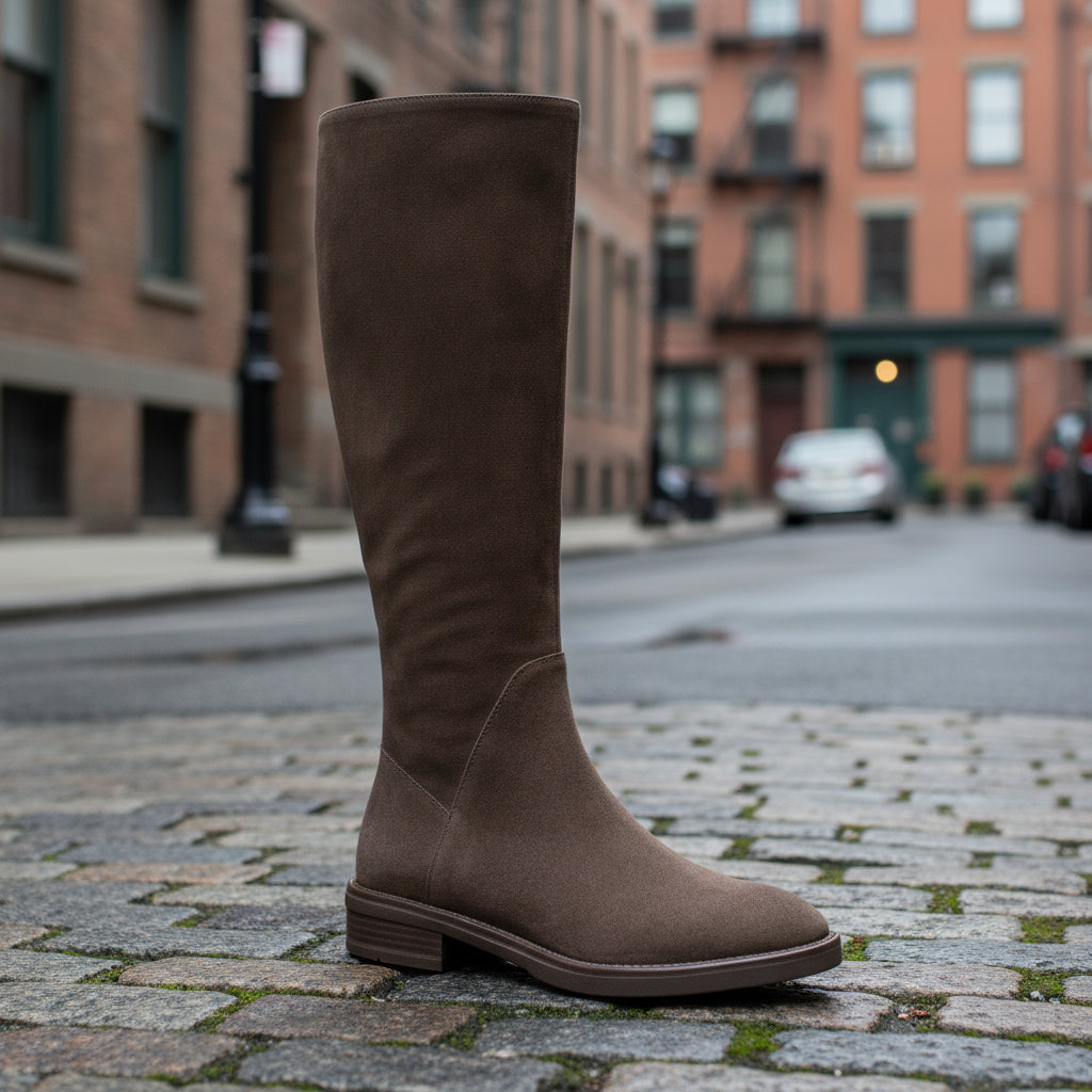 Women's Solid Color Fashion Frosted Long Martin Suede Boots