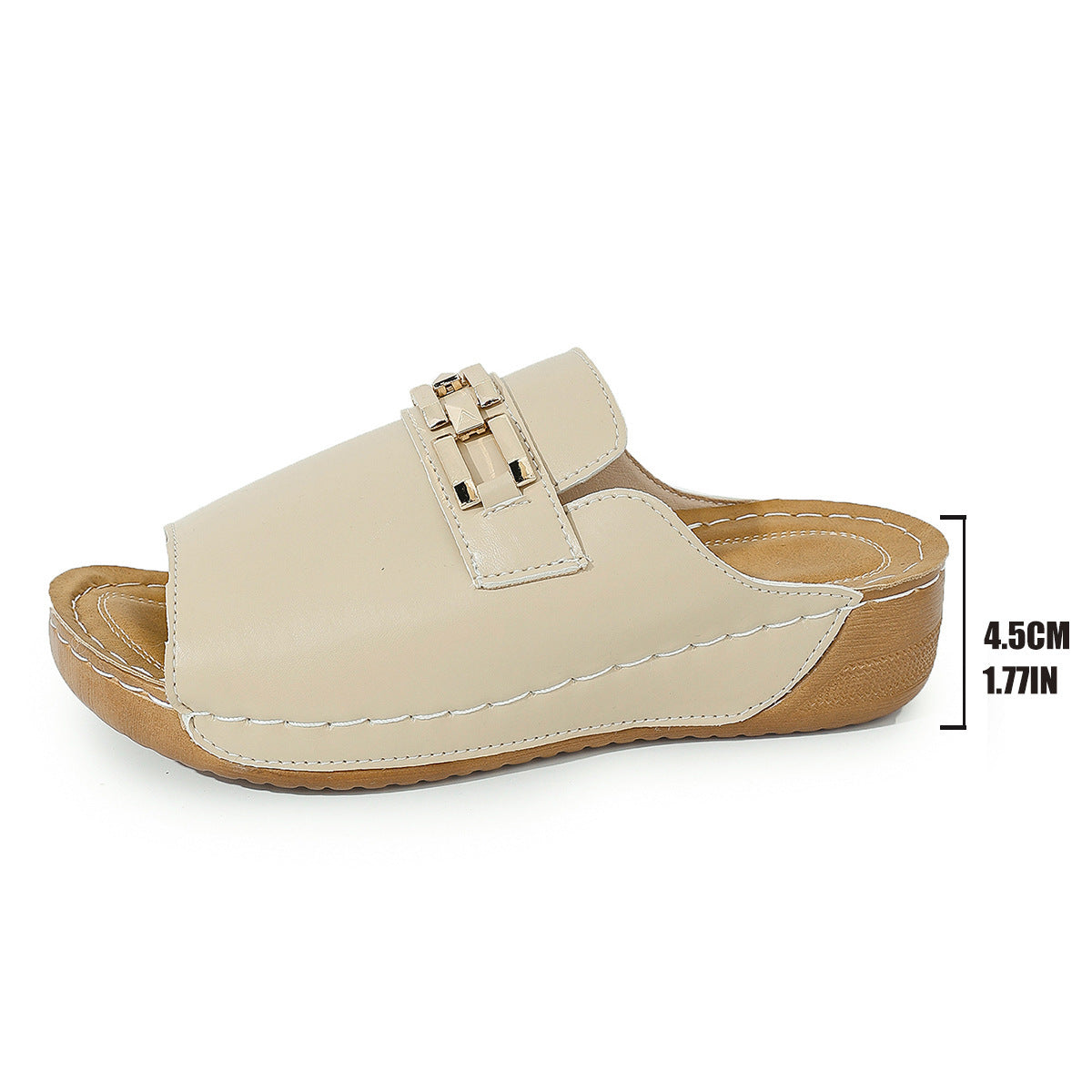 Plus Size Peep Toe Slippers With Metal Accessories casual slippers