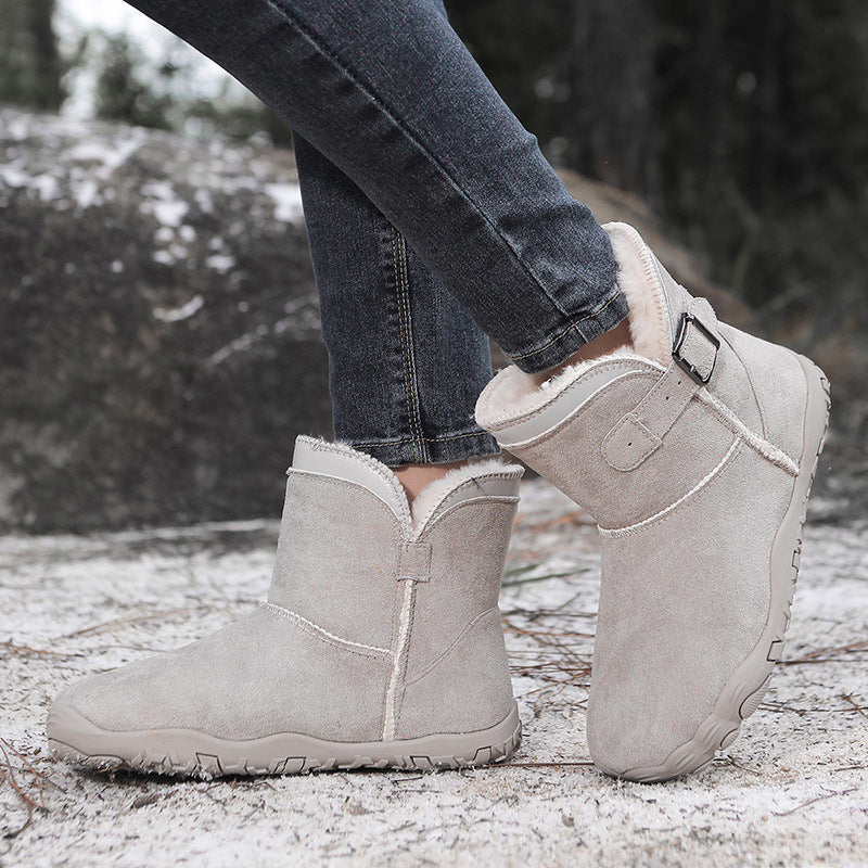 Bottes de neige unisexes chaudes doublées en polaire – Bottes d'hiver antidérapantes pour hommes et femmes