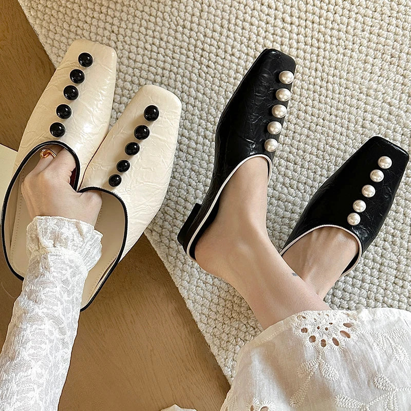 Fashion String Bead Female Slides Ladies Slippers Luxury Footwear Summer Beach Slippers Flats Sandals Shoes For Women Mules  casual slippers