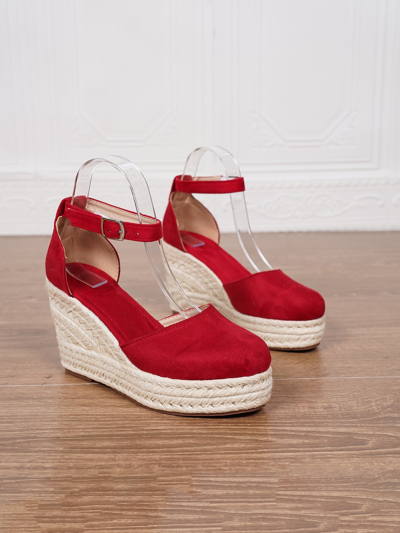 Platform Espadrille Sandals With Ankle Strap 