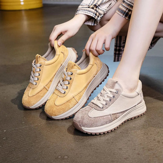 Spring new thick soled small waist casual sports shoes for women versatile women's shoes  walking shoes