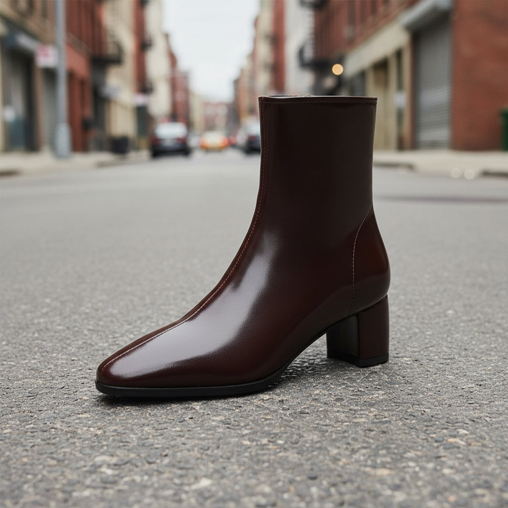 Women's Short Boots, Chunky Mid-heel, Thick Fur Snow Boots, Cotton Boots 