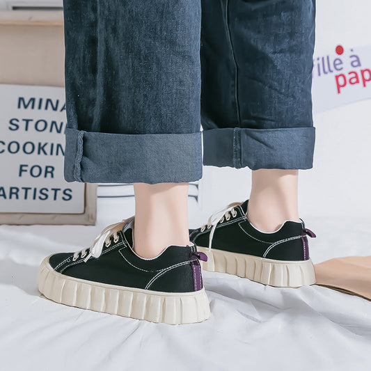 Retro Korean Type All-Match Platform Big Toe Sneakers For Women  Sneakers