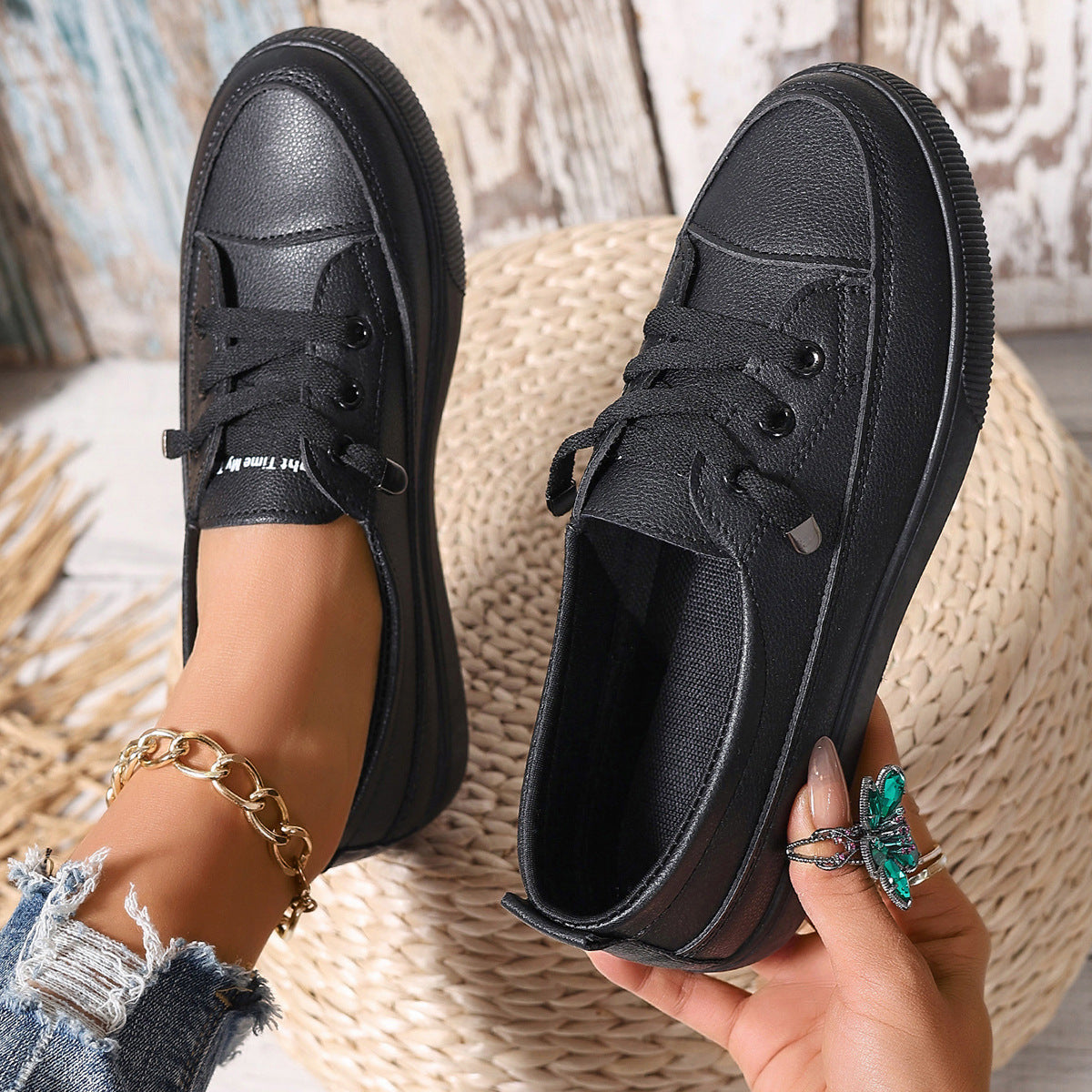 Women's White Shoes Personalized Stylish And Simple Casual  walking shoes