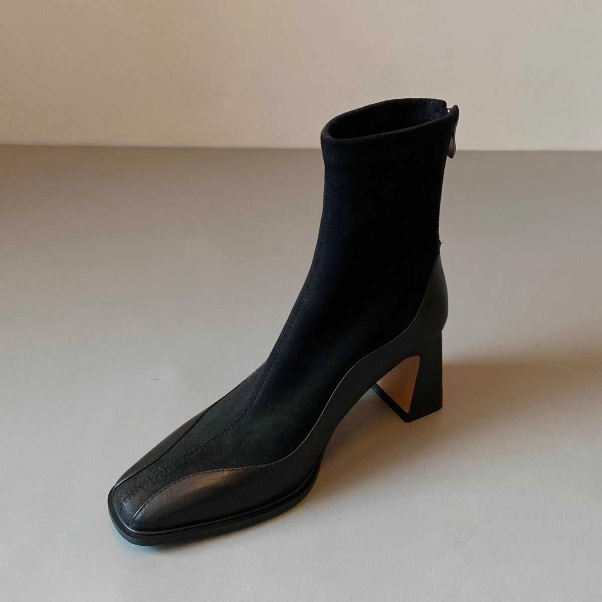 Retro New Chunky Heel High Heel Short Boots Women  Boots