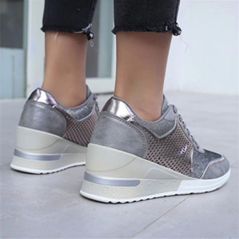 Lacing Sneakers With Platform Heels For Women  Sneakers