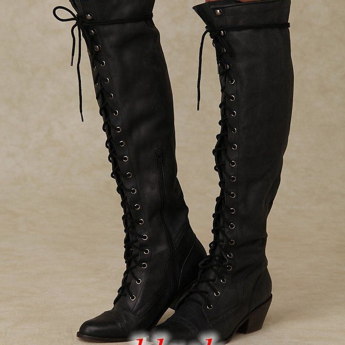 Women’s Over-the-Knee Boots – Round Toe Stylish Tall Winter Boots