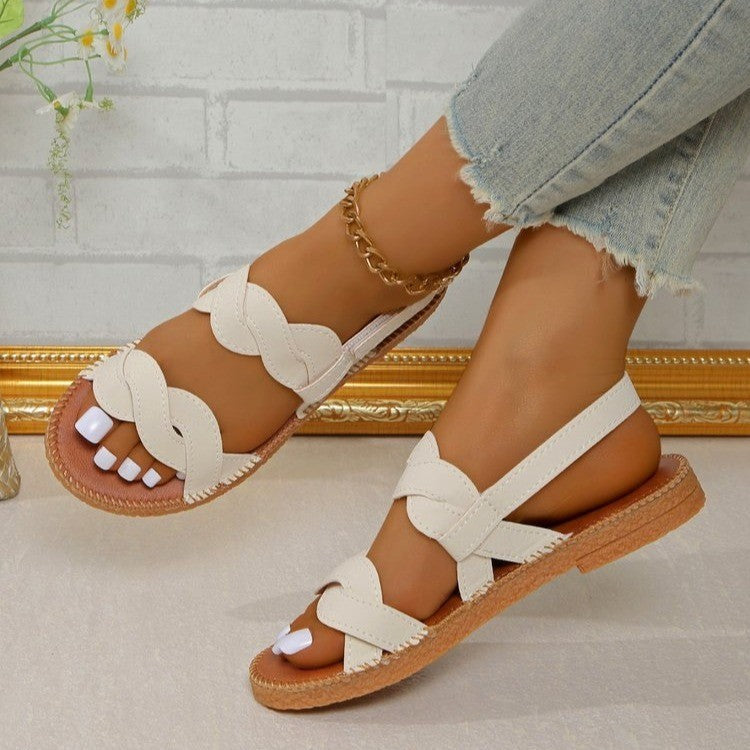 Woven Fashion Flat Summer Shoes Women  casual slippers