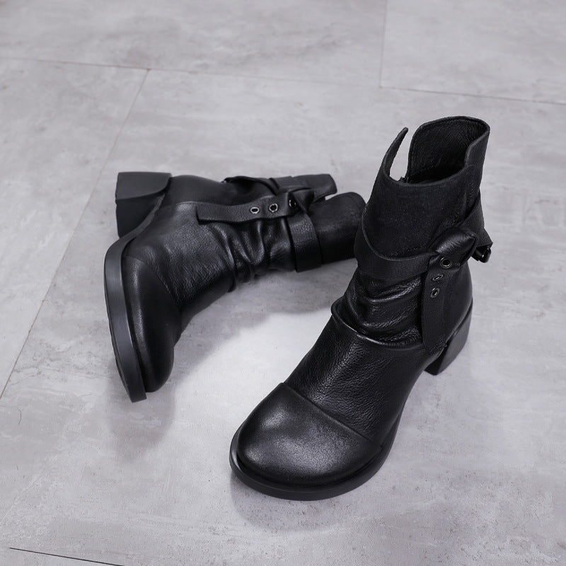 Fashion Personality Women's Retro Chunky Heel Ankle Boots  Boots