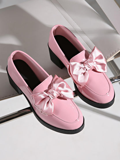 Womens Fashionable Bowtie Plus-Size High-Heel Pumps 