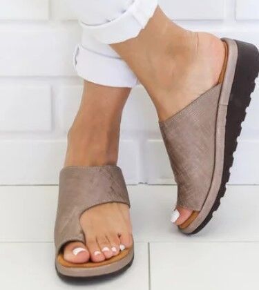 Women Slippers Flat Sole Casual Soft Big Toe Foot Sandal  Sneakers