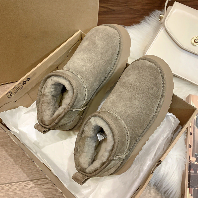 Women’s Thick Sole Snow Boots – Warm, Lightweight Winter Platform Boots