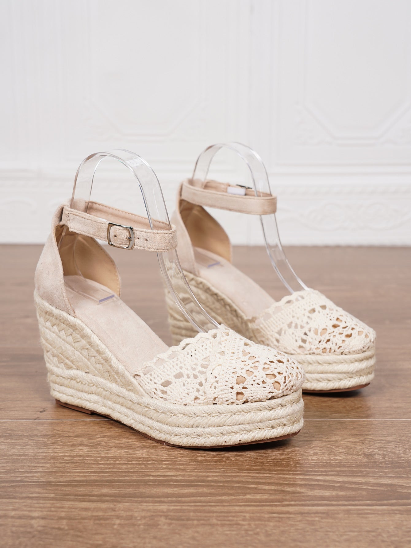 Platform Espadrille Sandals With Ankle Strap 