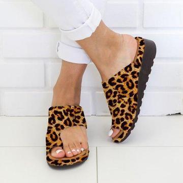 Women Slippers Flat Sole Casual Soft Big Toe Foot Sandal  Sneakers