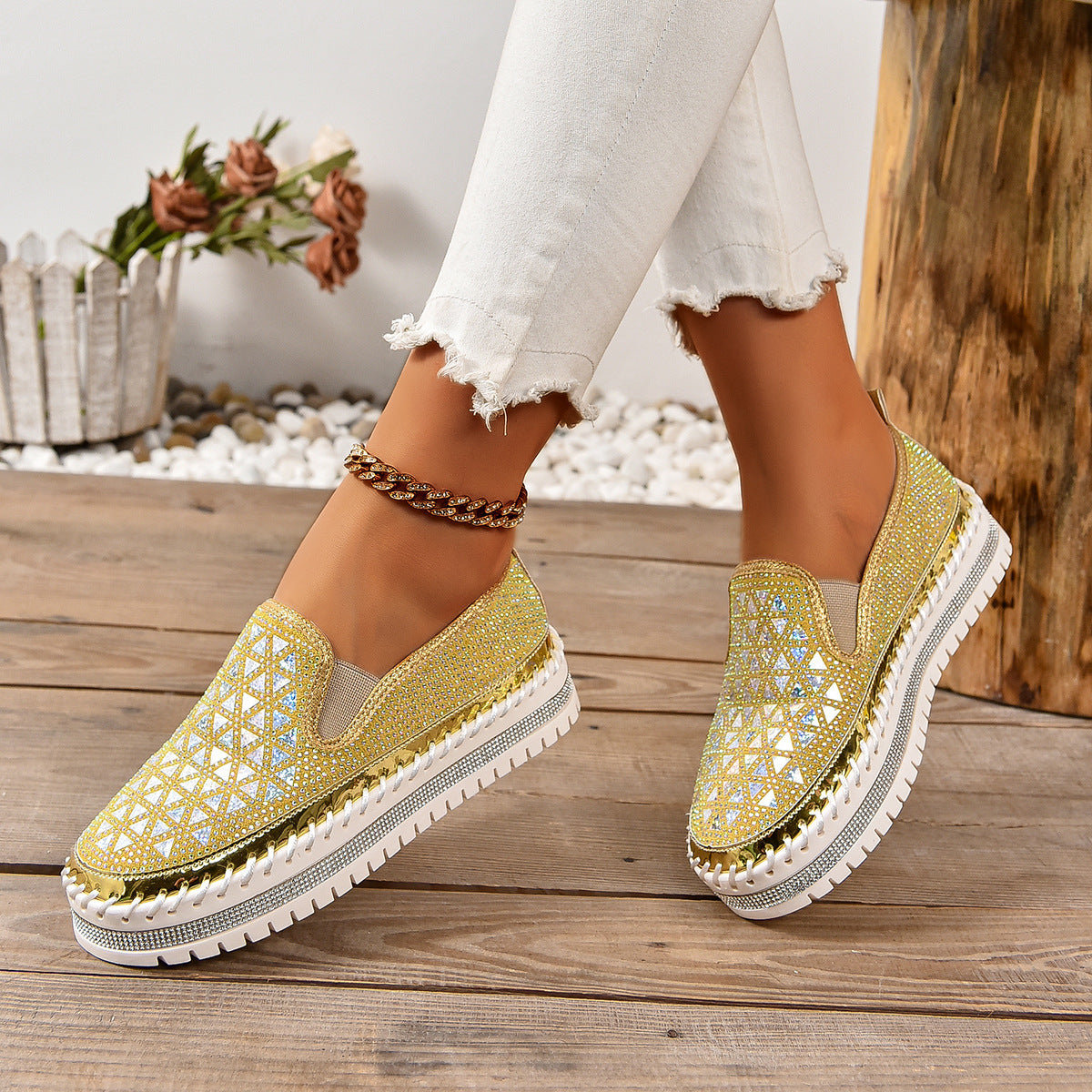 Women’s Four-Seasons Thick-Sole Casual Sneakers | Flat All-Match Lightweight Flats 