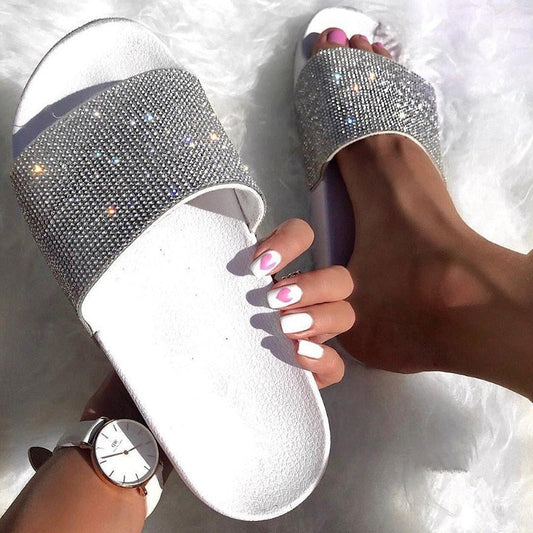 Slippers Flip Flops Summer Slides Women Shoes Crystal Diamond Bling Beach Slides Sandals Casual Shoes Slip On  casual slippers