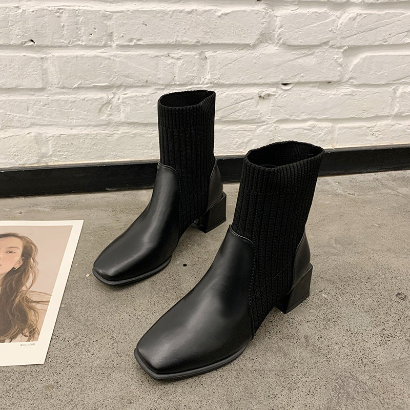 Modern Muse Square-Toe Sock Boots