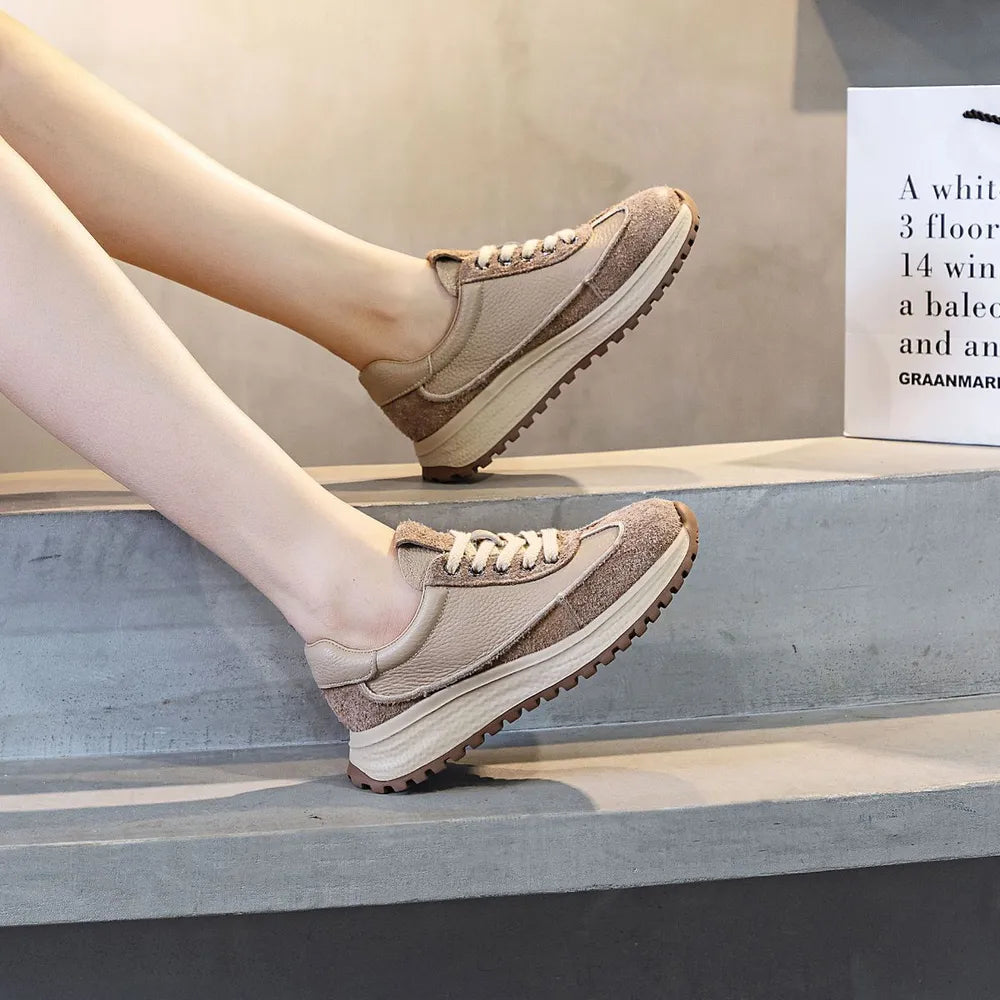 Spring new thick soled small waist casual sports shoes for women versatile women's shoes  walking shoes