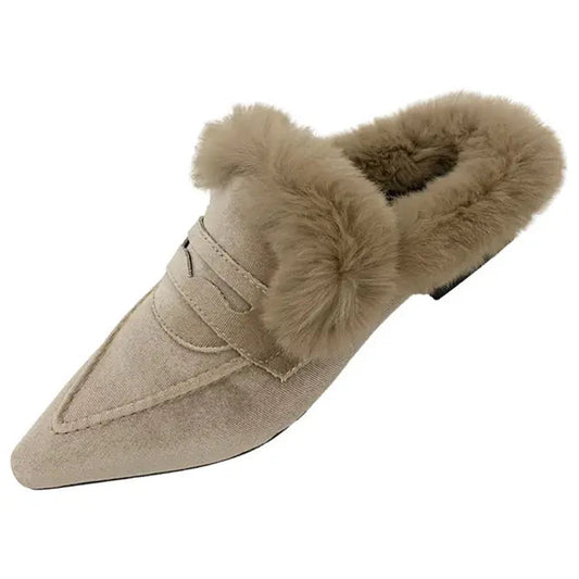 Women Thick Fur Winter Slippers Warm Shoes Slippers Platform Heels Casual Cotton  Home Slides Boots  New Plush Women Shoes  casual slippers
