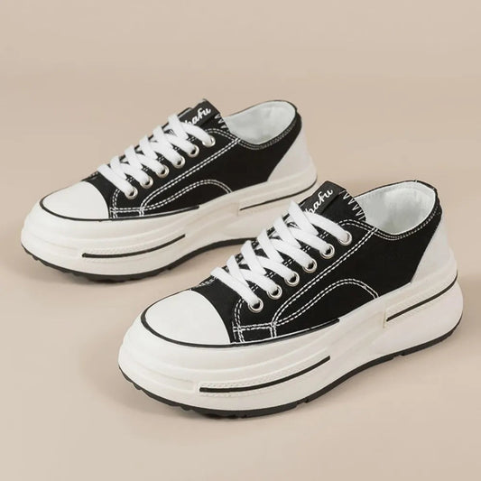 Tied Round Toe Platform Sneakers  Sneakers