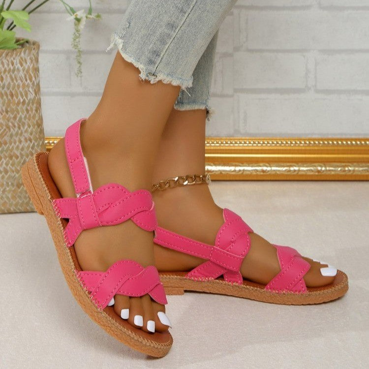 Woven Fashion Flat Summer Shoes Women  casual slippers