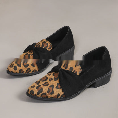 Women’s Leopard Print Pumps – Bow Detail Casual Fashion Heels CJ