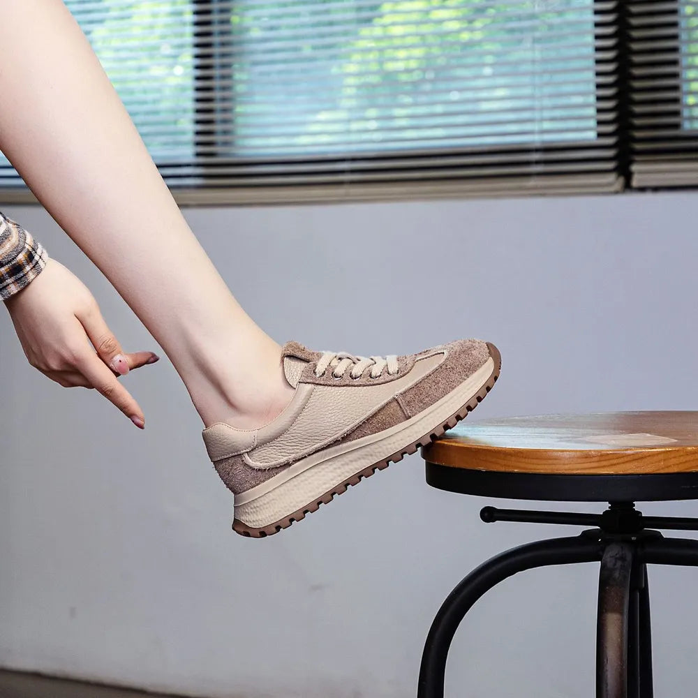 Spring new thick soled small waist casual sports shoes for women versatile women's shoes  walking shoes
