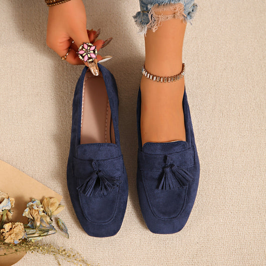 SpringAutumn Square Toe Slip On Casual Loafer Shoes 