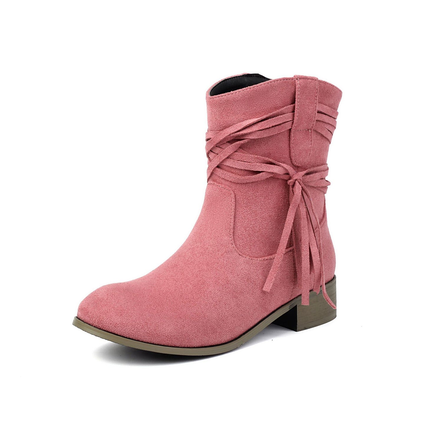 Short Boots Round Toe Foreign Trade Suede Tassel Women's Shoes  Boots