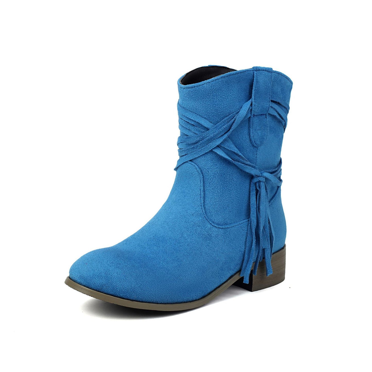 Short Boots Round Toe Foreign Trade Suede Tassel Women's Shoes  Boots