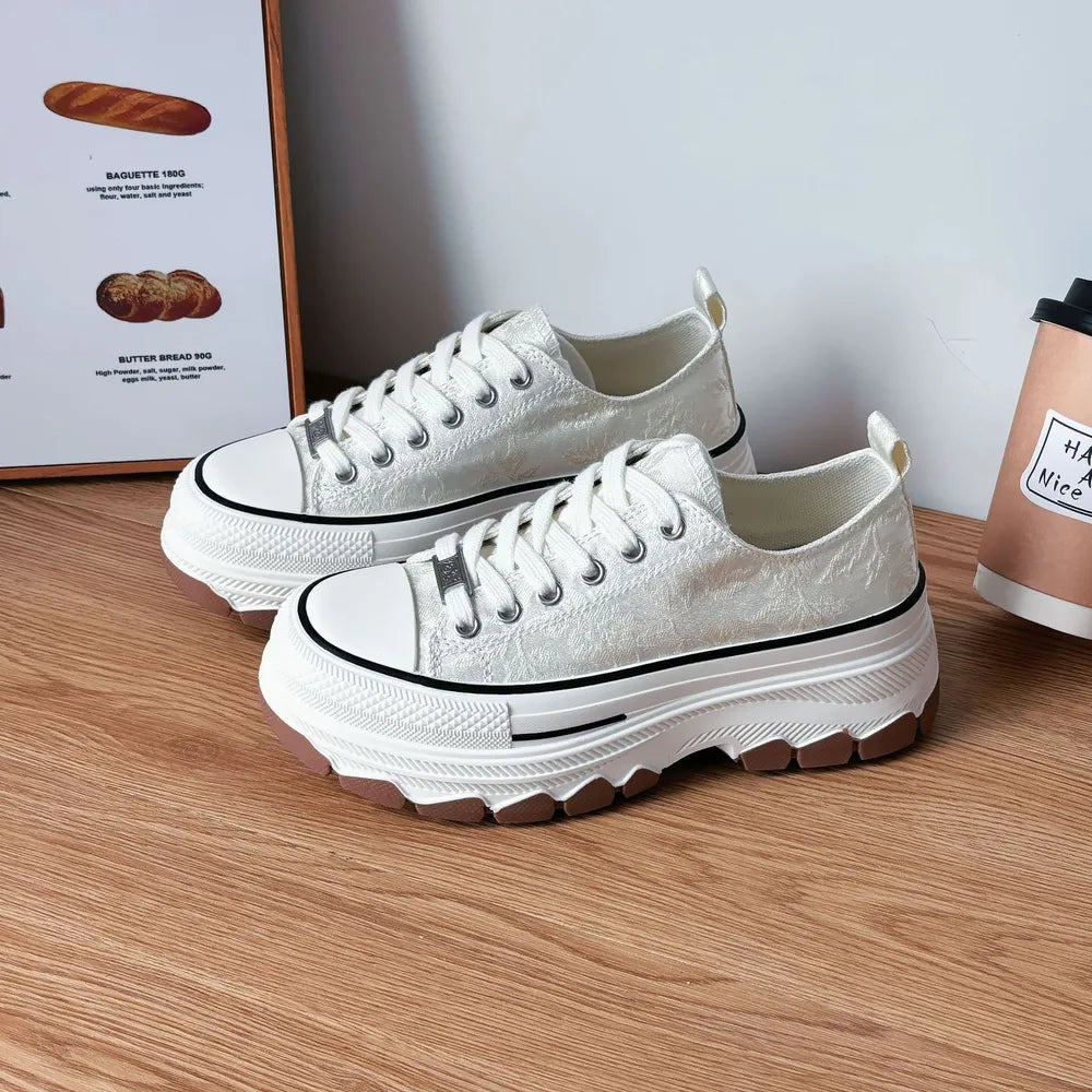 Lace-Up Canvas Platform Sneakers  Sneakers