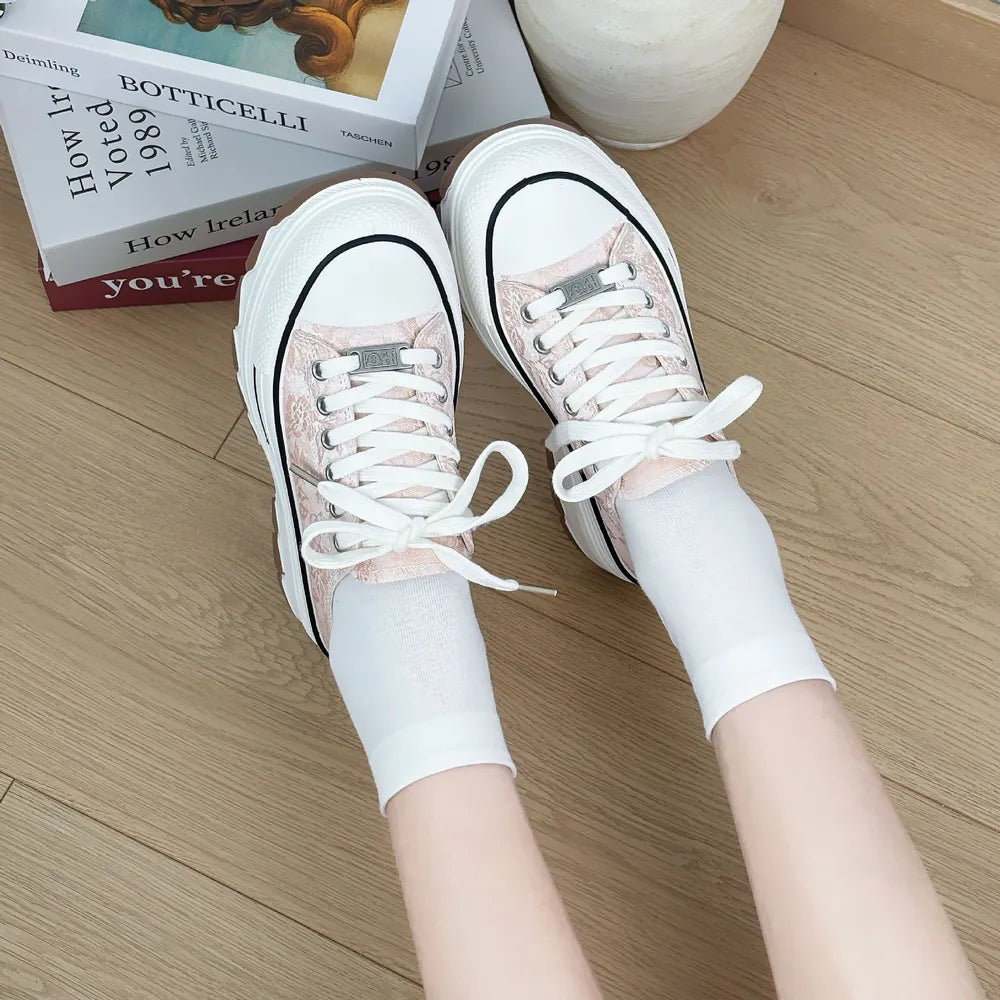 Lace-Up Canvas Platform Sneakers  Sneakers