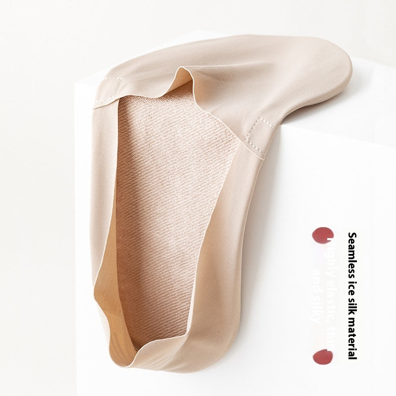 Socks Shallow Mouth Invisible Seamless Low Cut Pure Cotton Bottom Ice Silk 