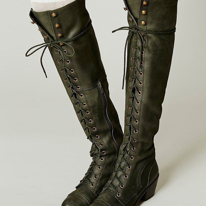 Women’s Over-the-Knee Boots – Round Toe Stylish Tall Winter Boots