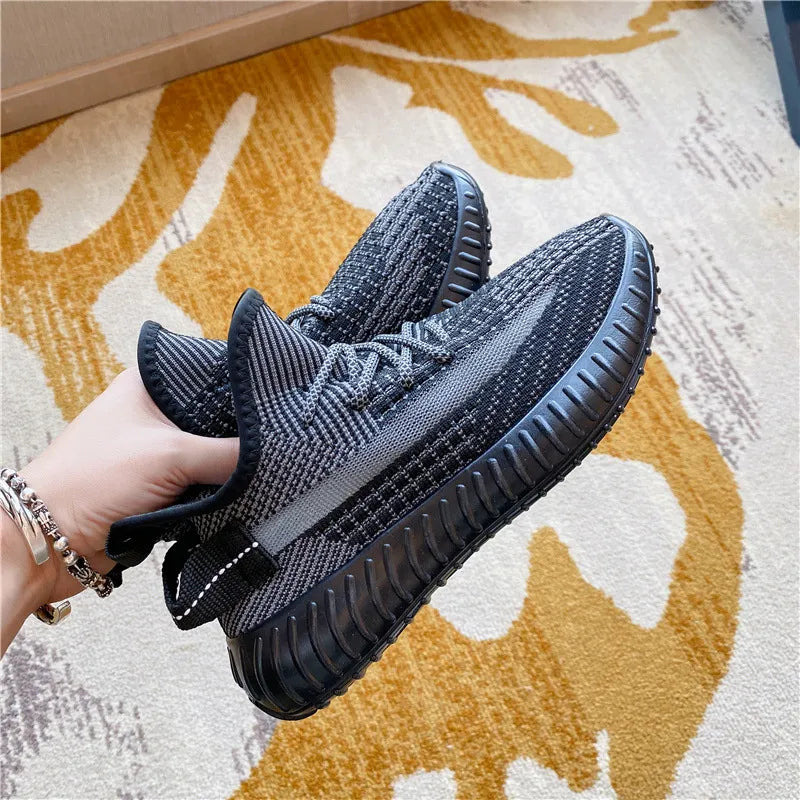 Mesh Lace-Up Platform Athletic Shoes  walking shoes